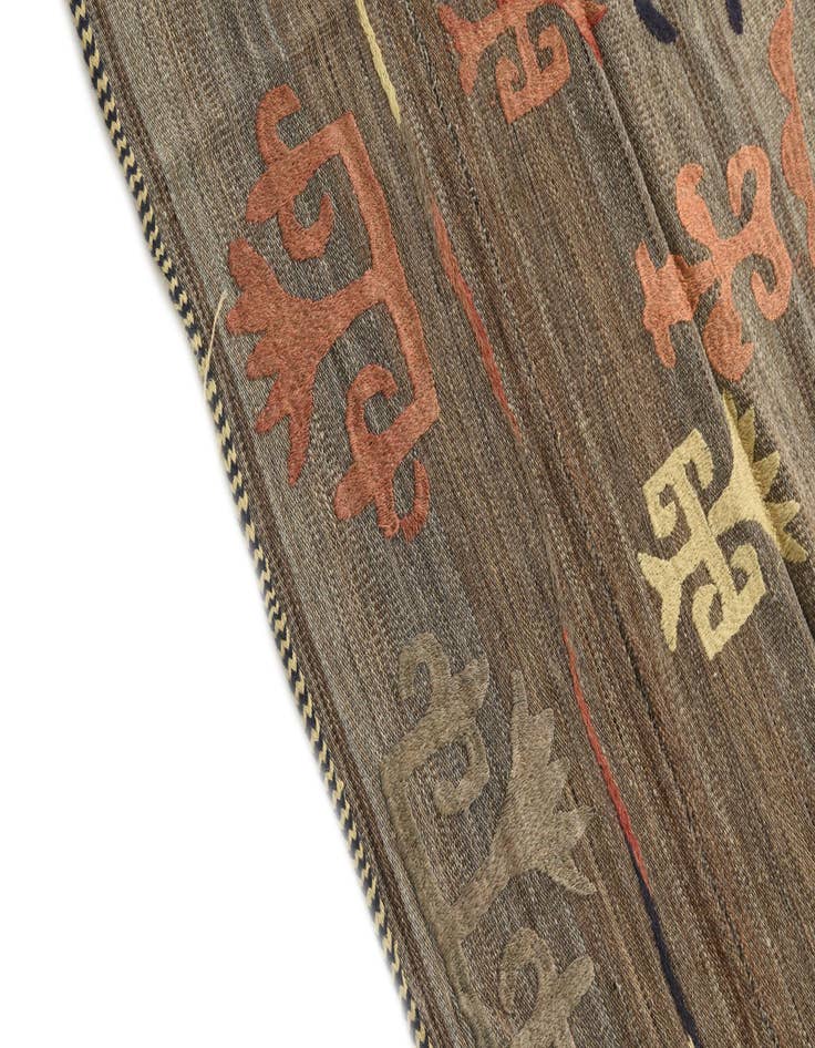 Detail image of 6' 3 x 9'  Hand Woven Kilim Suzani Wool Rug