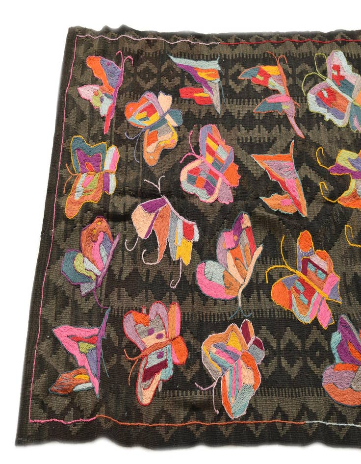 Detail image of 3' 1 x 6' 3  Hand Woven Kilim Suzani Wool Rug