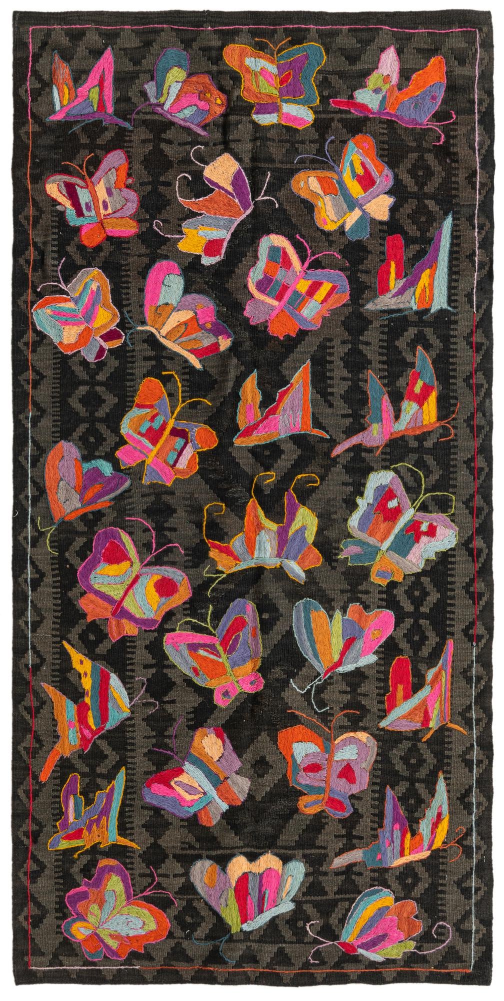 3' 1 x 6' 3 Hand Woven Kilim Suzani Wool Rug