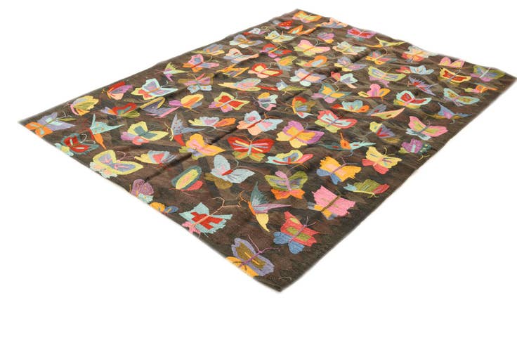 Detail image of 5' 3 x 7' 4 Hand Woven Kilim Suzani Wool Rug