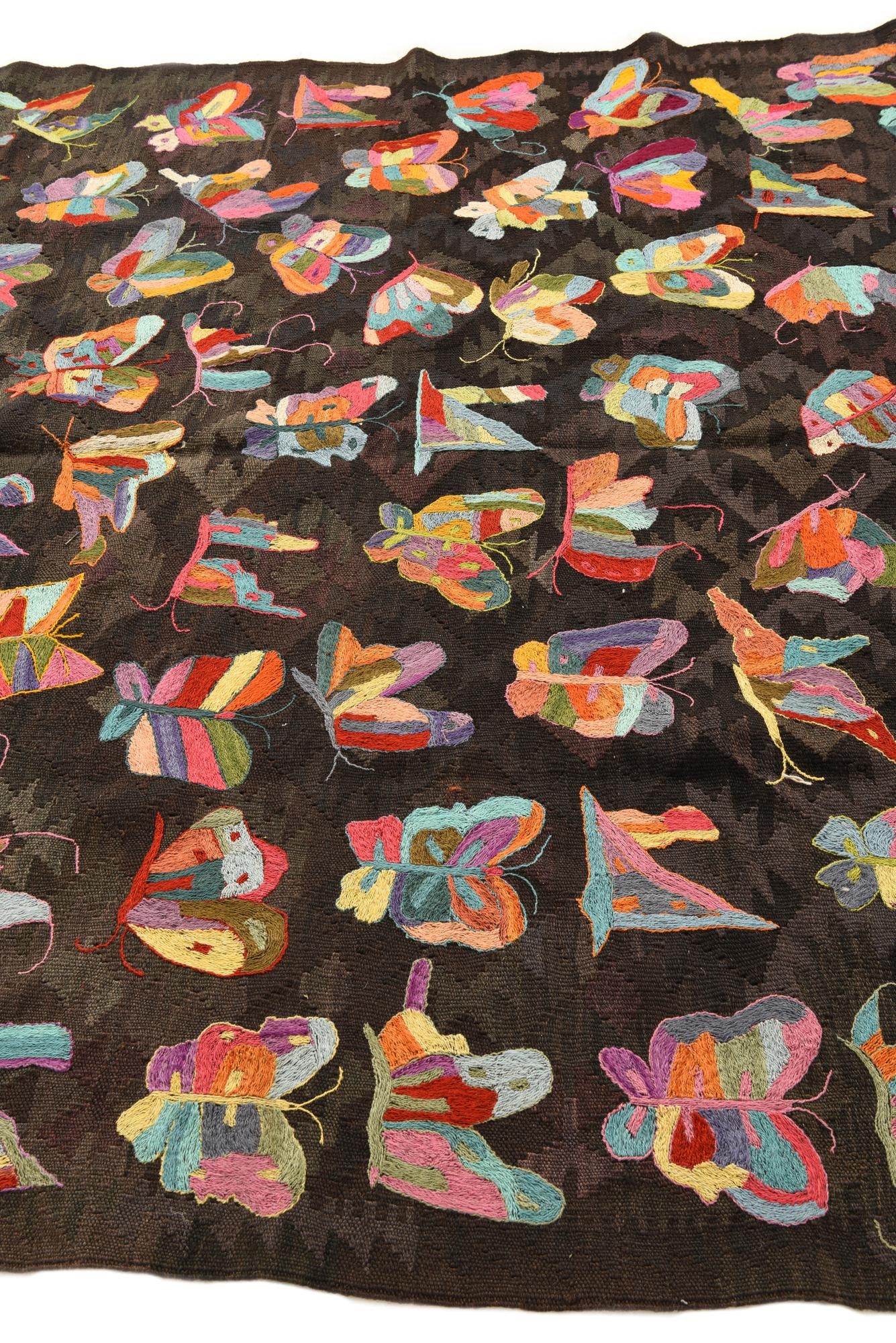 6' 4 x 9' 5 Hand Woven Kilim Suzani Wool Rug