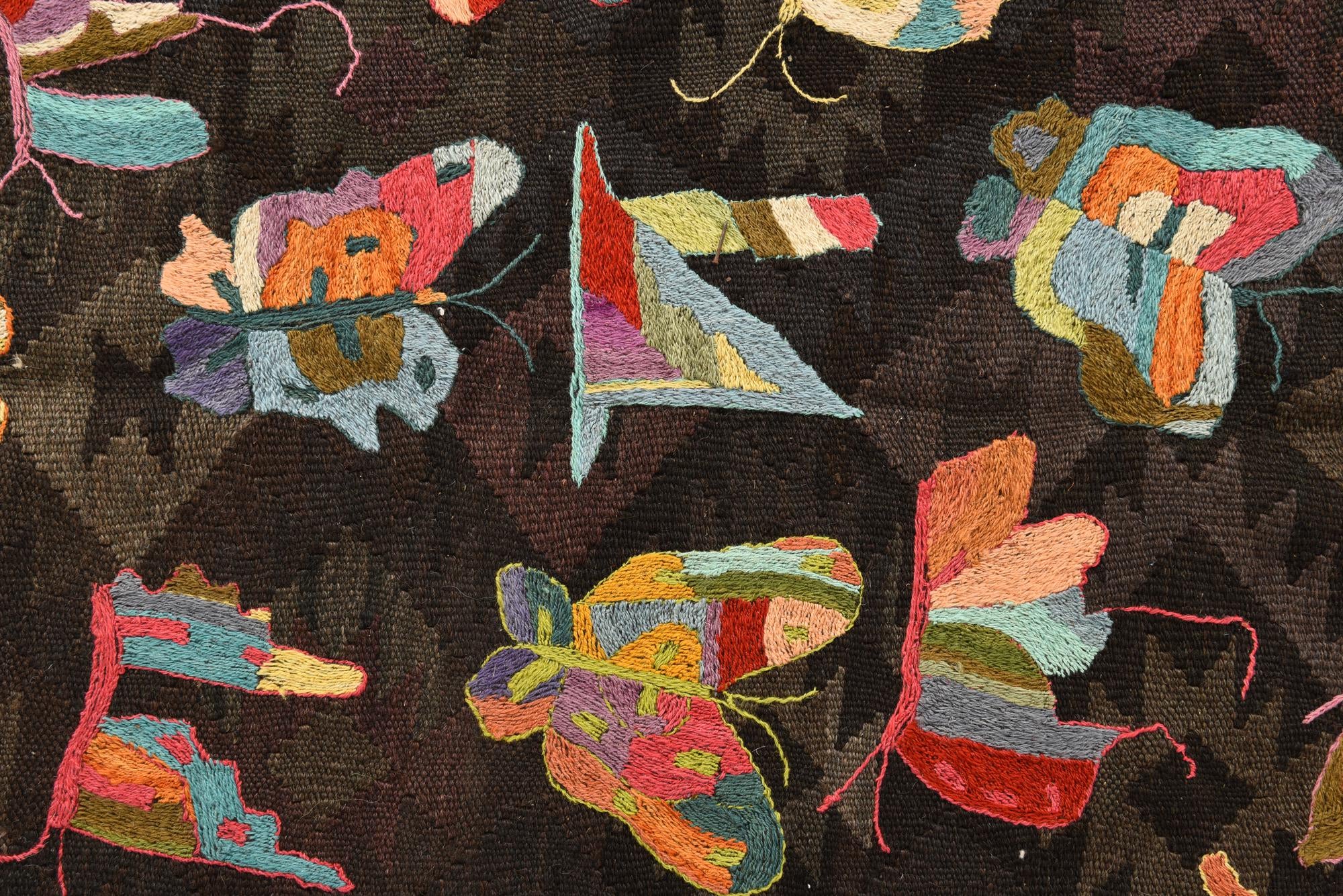 6' 4 x 9' 5 Hand Woven Kilim Suzani Wool Rug