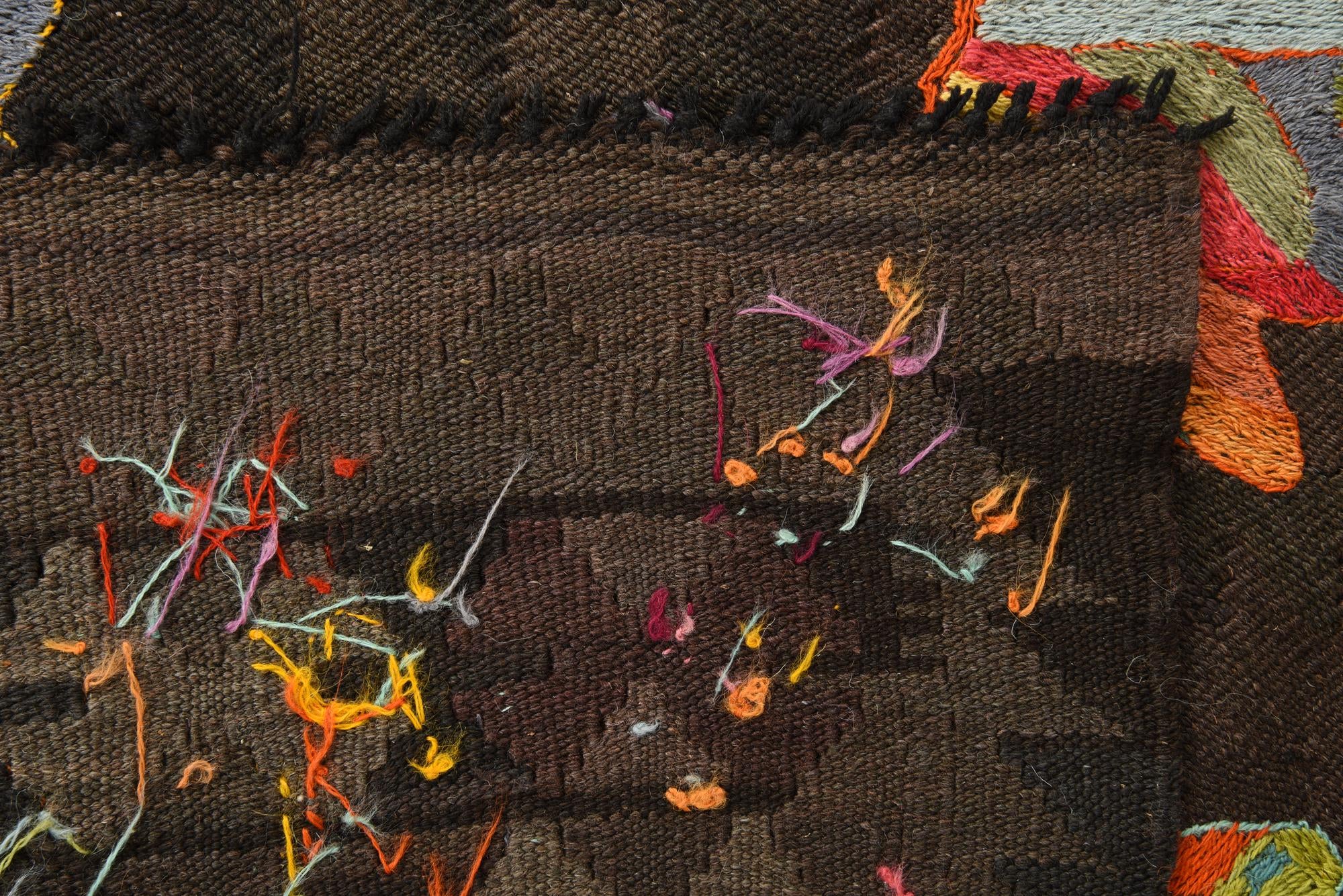 6' 4 x 9' 5 Hand Woven Kilim Suzani Wool Rug
