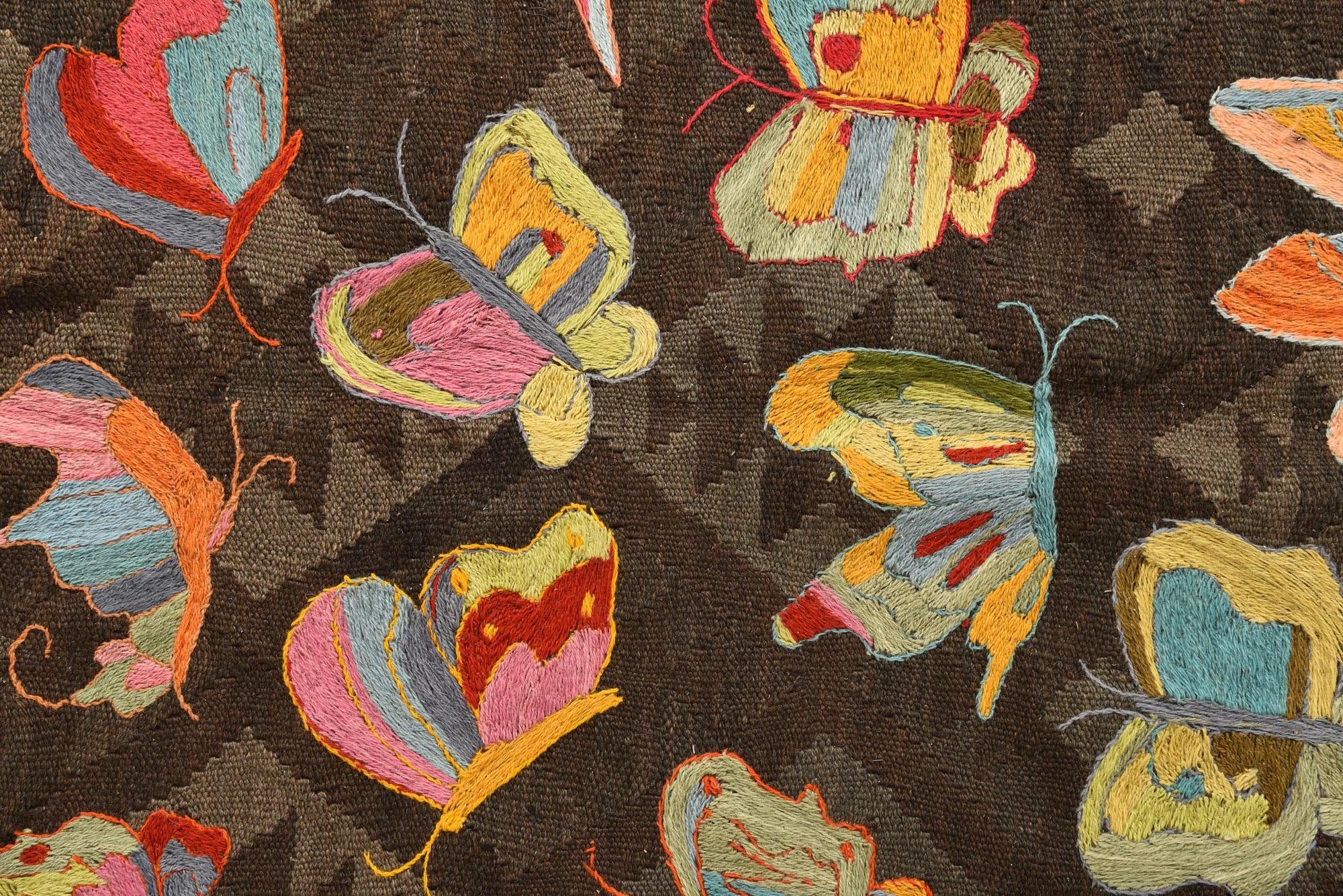 6' 2 x 9' 4 Hand Woven Kilim Suzani Wool Rug