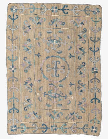 5' 6 x 7' 6 Hand Woven Kilim Suzani Wool Rug