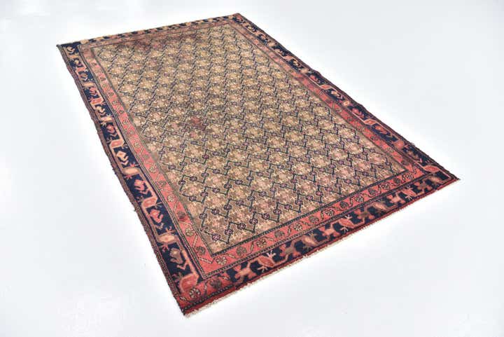 4' 6 x 7' Hand Knotted Koliaei Persian Wool Rug