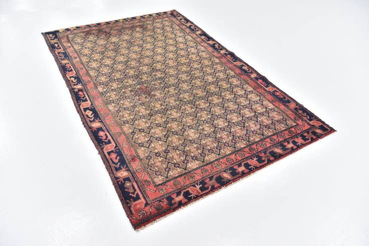 Detail image of 4' 6 x 7' Hand Knotted Koliaei Persian Wool Rug