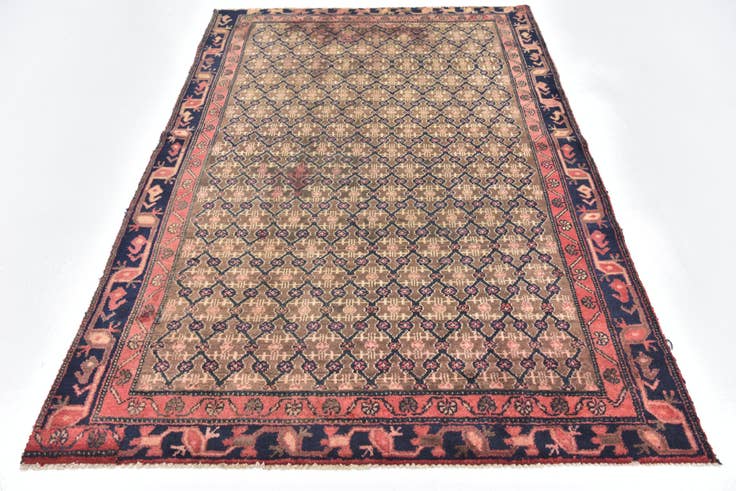 Detail image of 4' 6 x 7' Hand Knotted Koliaei Persian Wool Rug