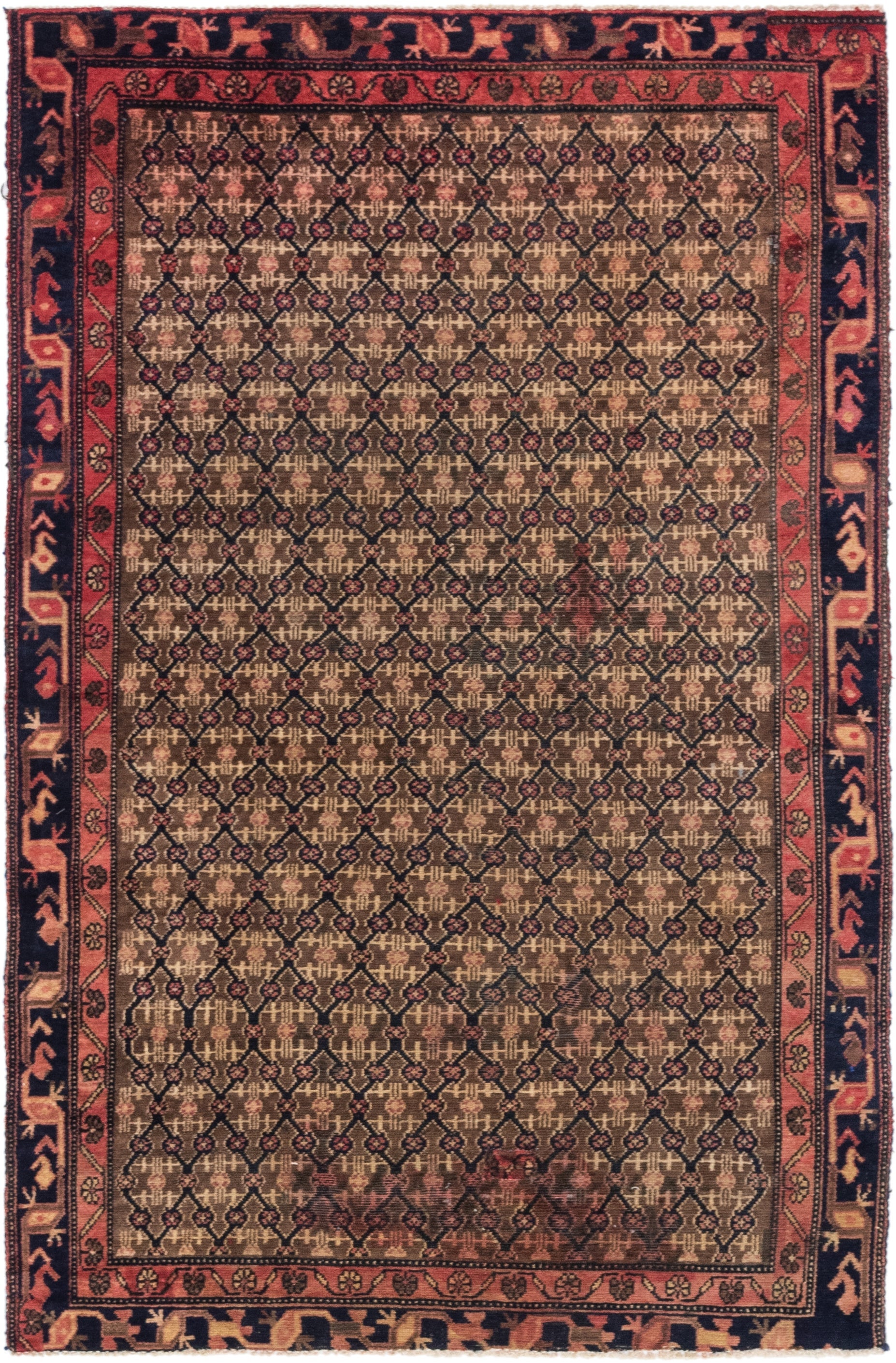4' 6 x 7' Hand Knotted Koliaei Persian Wool Rug