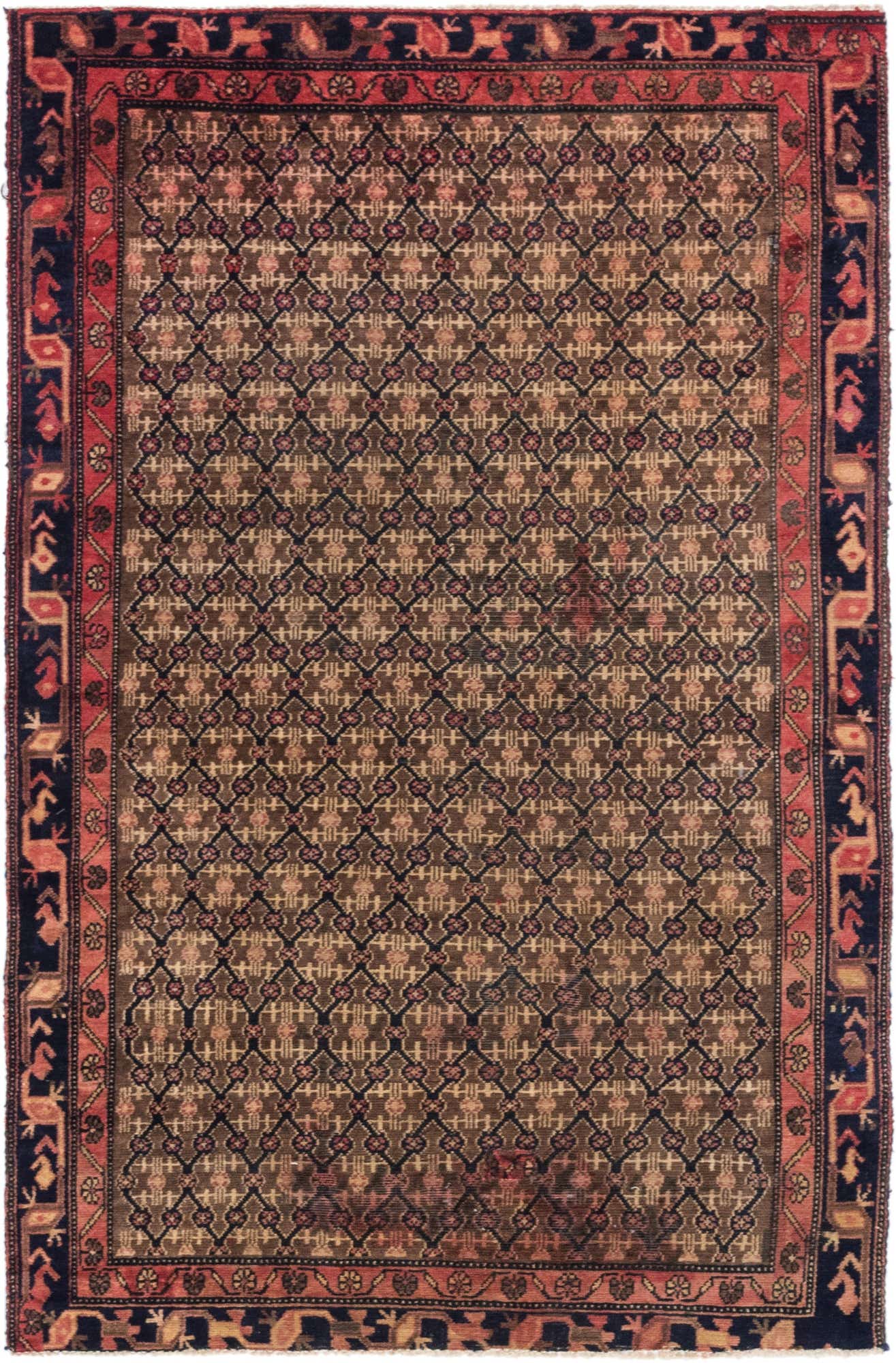 4' 6 x 7' Hand Knotted Koliaei Persian Wool Rug