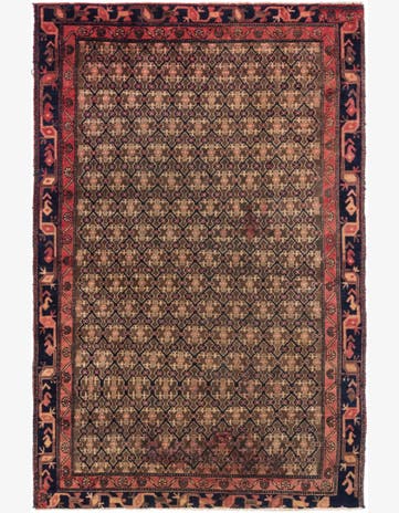 4' 6 x 7' Hand Knotted Koliaei Persian Wool Rug
