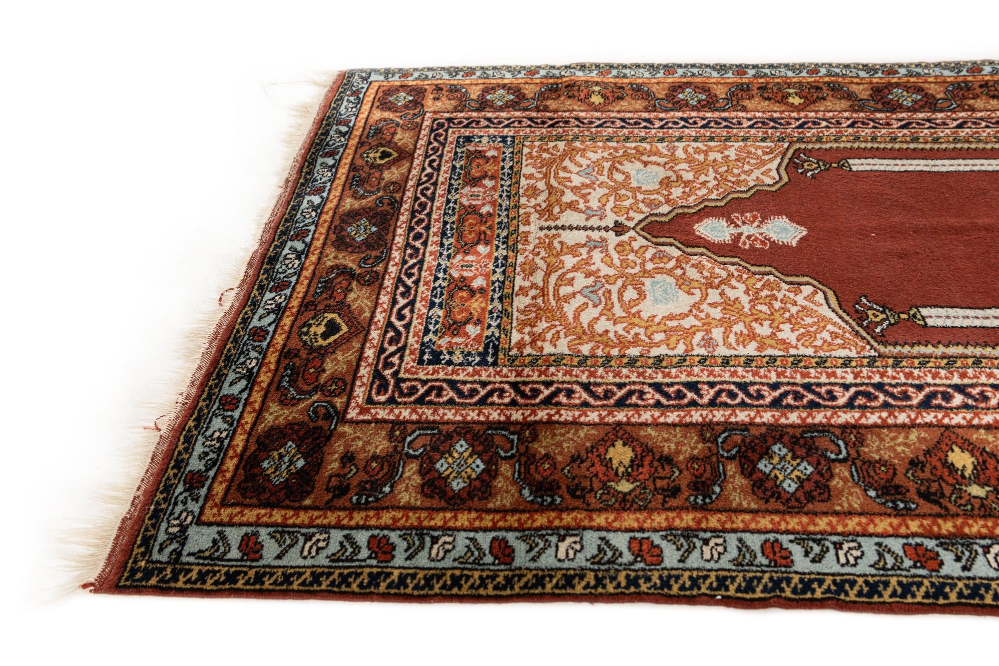 3' 7 x 5' 8 Hand Knotted Lahour Oriental Wool Rug