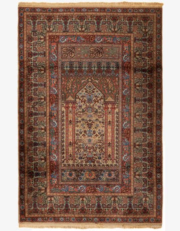 4' x 6' Hand Knotted Lahour Wool Rug