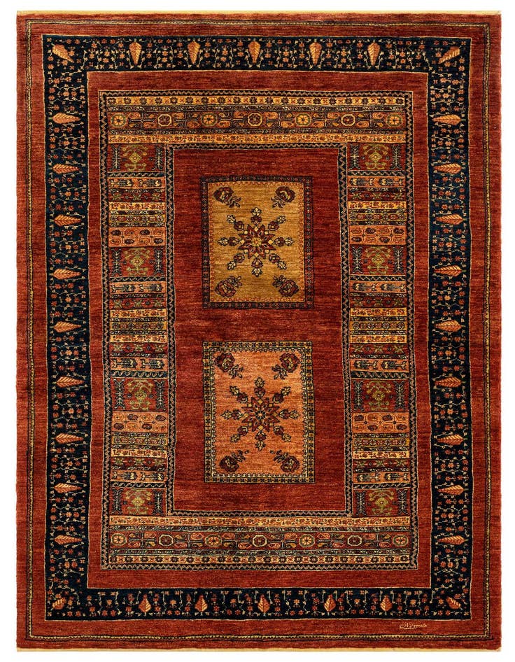 Detail image of 4' 6 x 7' 6 Luribaft Wool Rug
