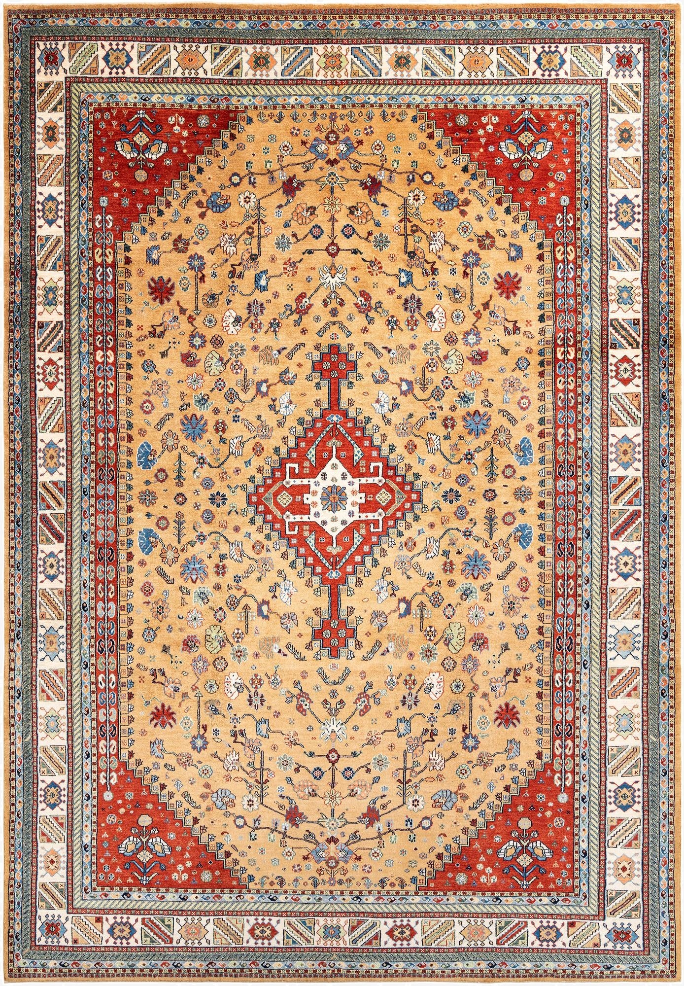 8' 4 x 12' 1  Hand Knotted Luribaft Rug