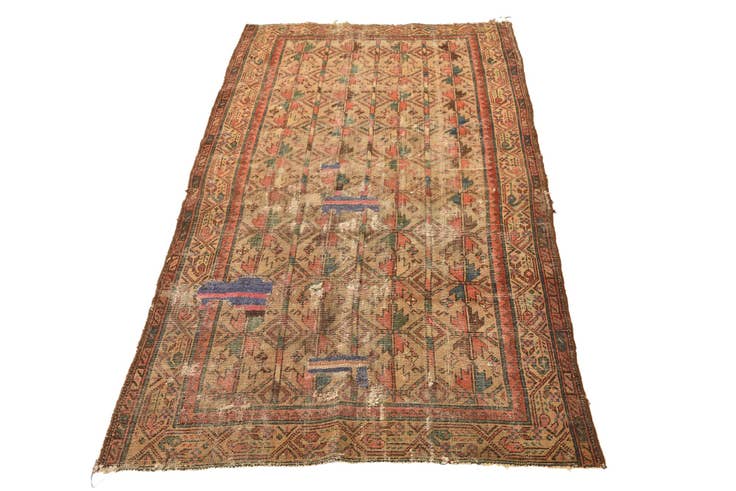Detail image of 3' 4 x 6' Hand Knotted Malayer Persian Wool Rug