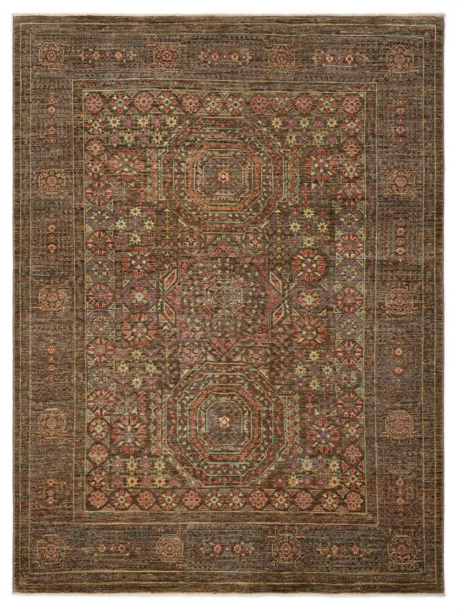 4' 11 x 6' 5 Hand Knotted Mamluk Wool Rug