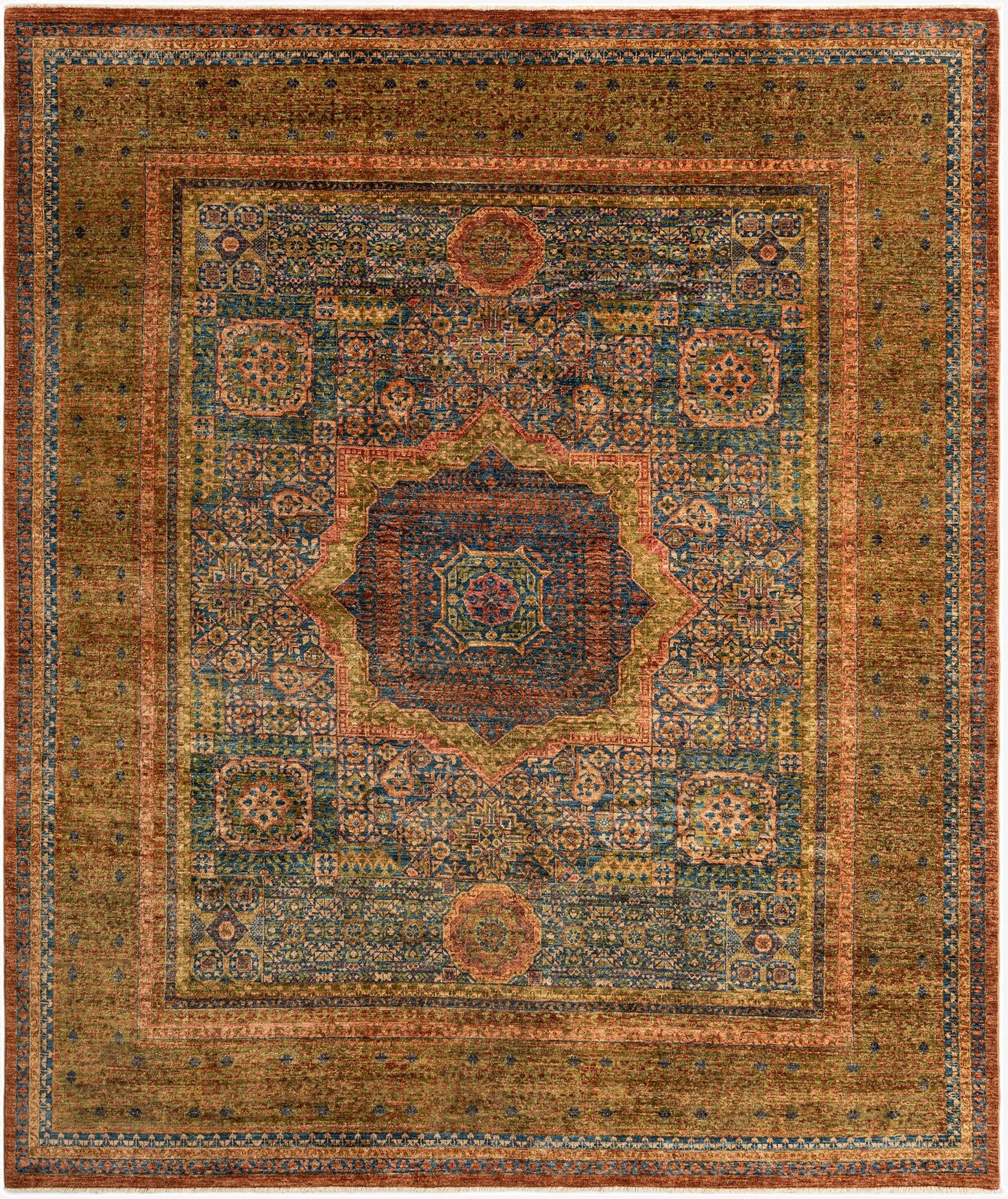 8' 1 x 9' 8 Hand Knotted Mamluk Rug