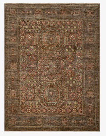 4' 11 x 6' 5 Hand Knotted Mamluk Wool Rug
