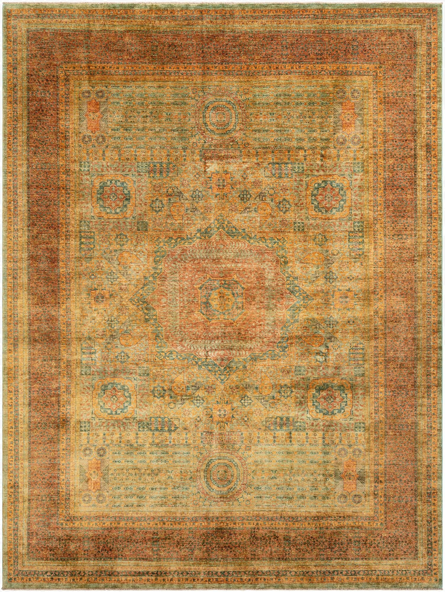 9' 10 x 13'  Hand Knotted Mamluk Rug
