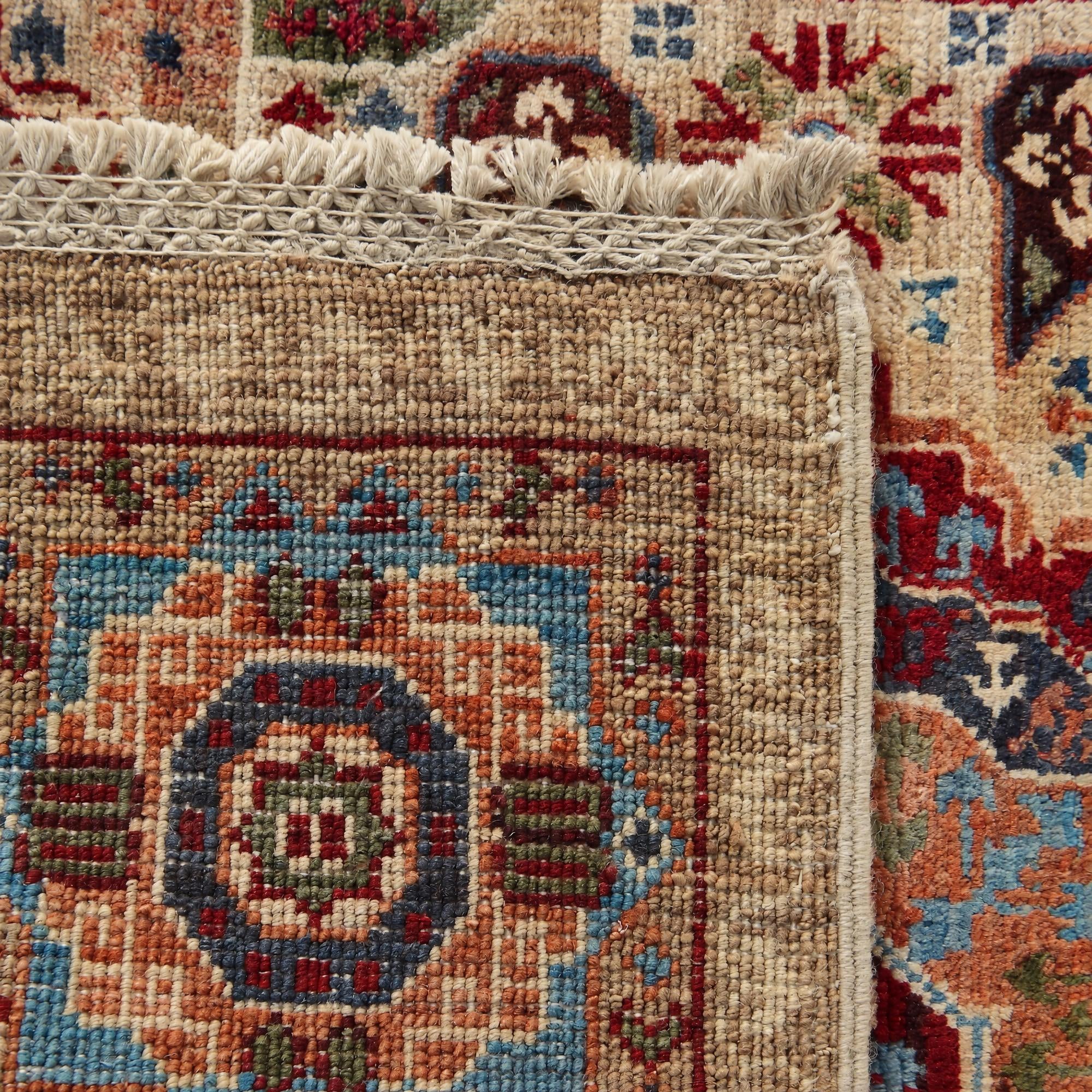 55cm x 90cm Hand Knotted Mamluk Ziegler Rug