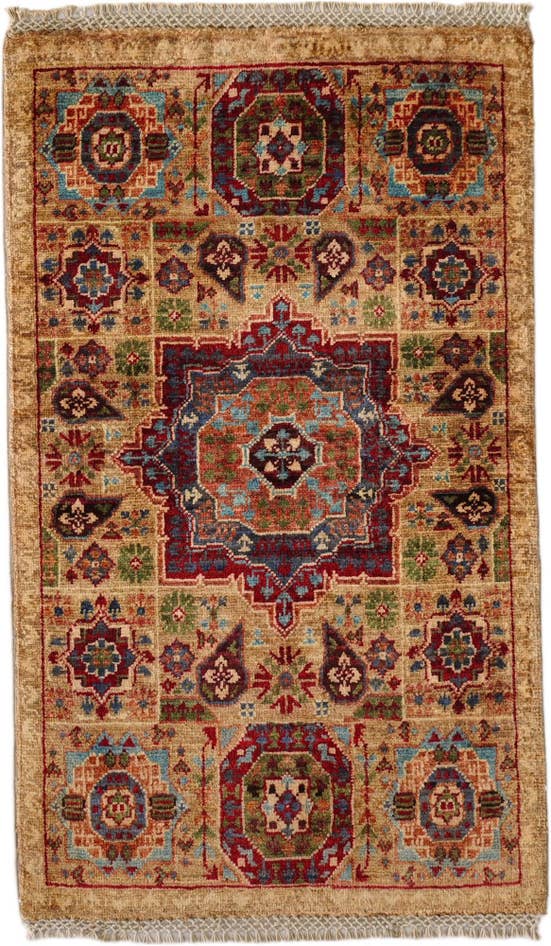 Detailansicht von 55cm x 90cm Handgeknüpft Mamluk Ziegler Teppich