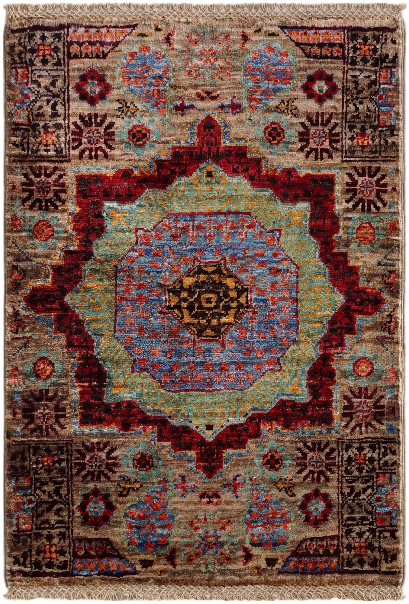 2' x 2' 11 Hand Knotted Mamluk Ziegler Rug