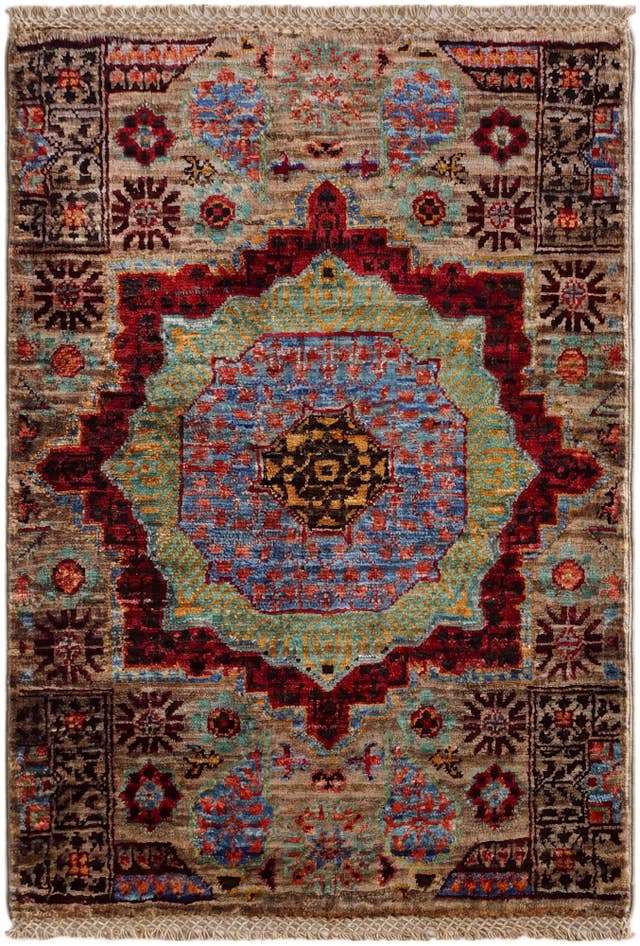 Detail image of 2' x 2' 11 Hand Knotted Mamluk Ziegler Rug
