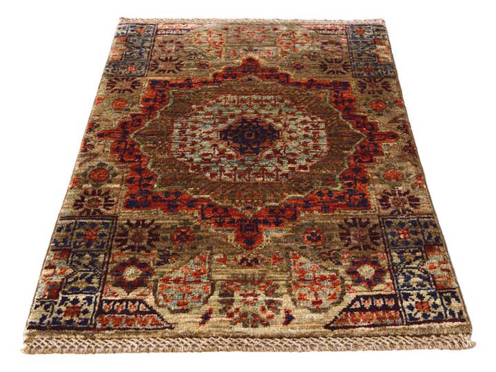 1' 11 x 2' 11 Hand Knotted Mamluk Ziegler Rug