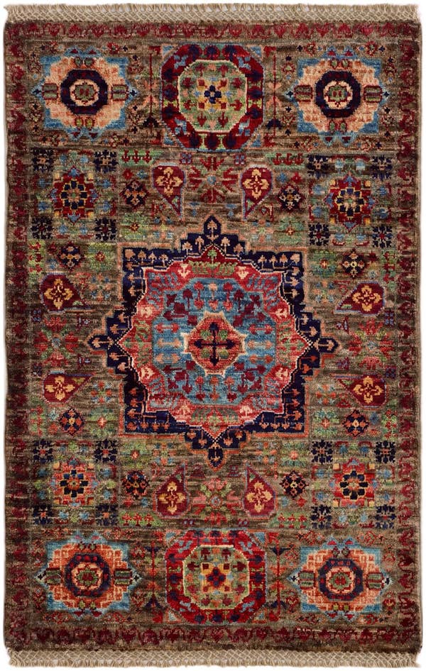 Detail image of 2' x 3' Hand Knotted Mamluk Ziegler Rug
