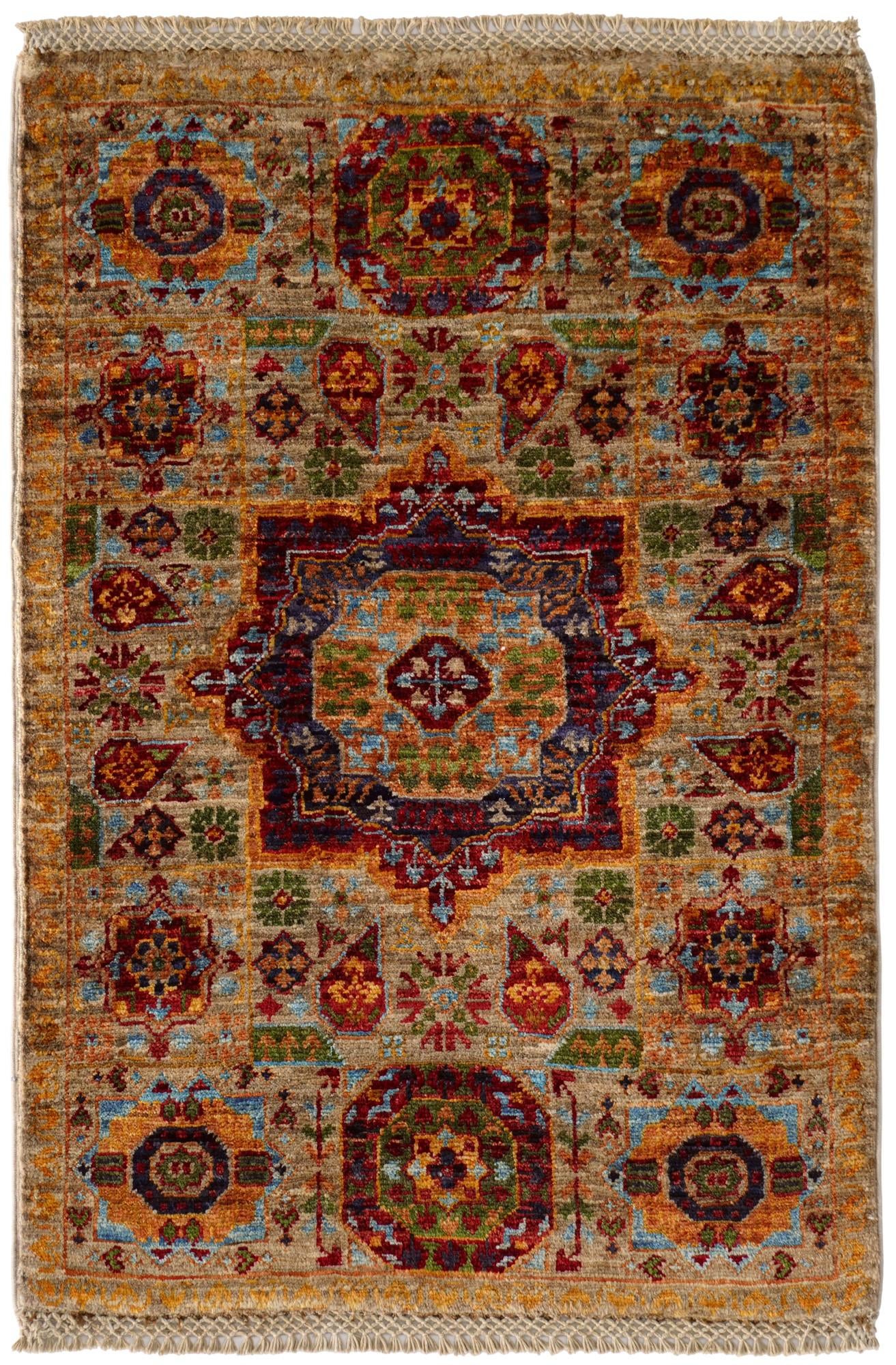 2' x 3' Hand Knotted Mamluk Ziegler Rug
