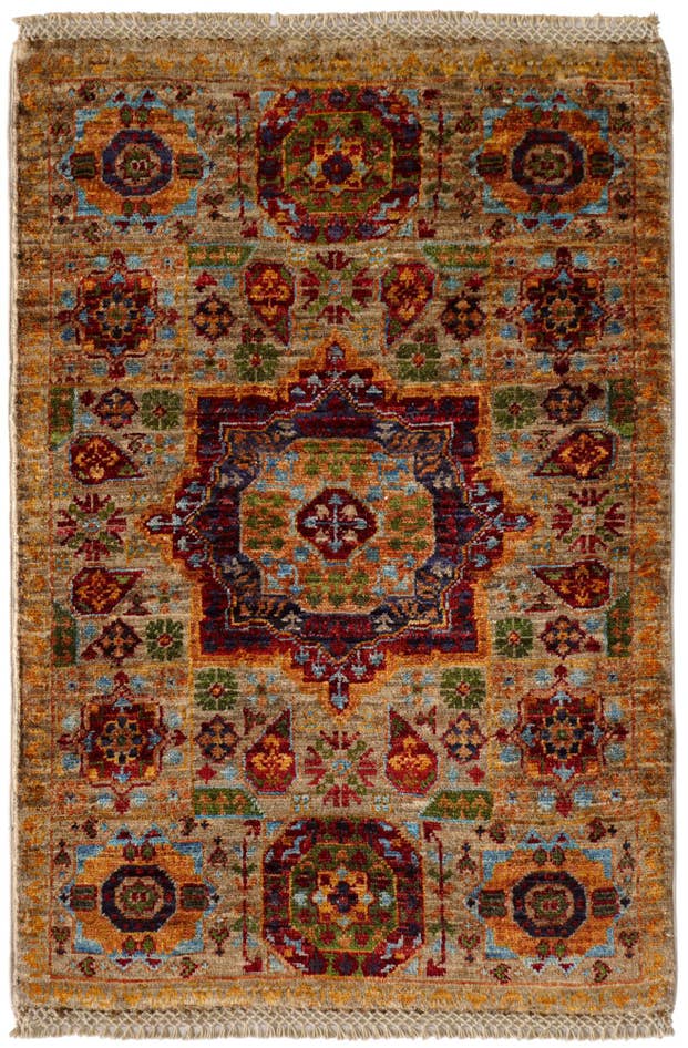 Detailansicht von 60cm x 90cm Handgeknüpft Mamluk Ziegler Teppich
