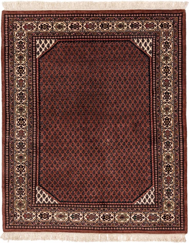 Detail image of 4' x 5' 8 Hand Knotted Mir Wool Rug