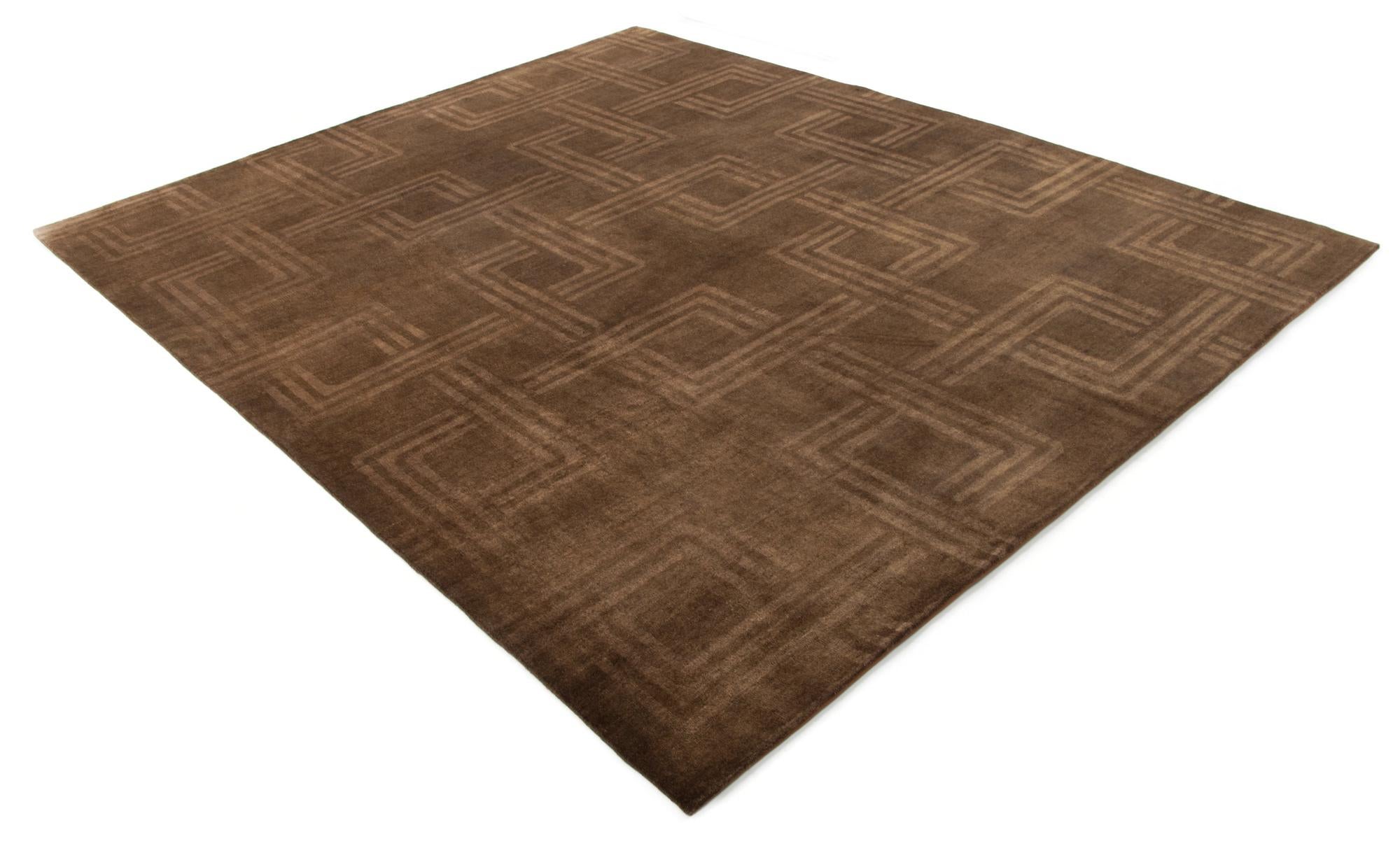 8' 2 x 9' 10 Hand Knotted Modern Manshu Wool Rug