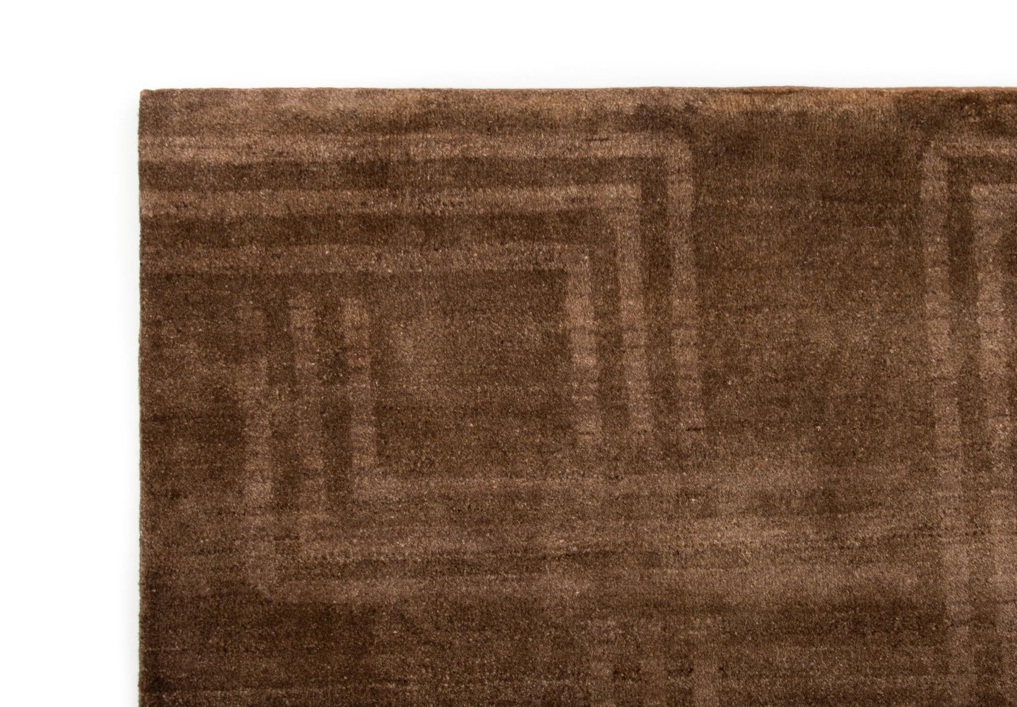8' 2 x 9' 10 Hand Knotted Modern Manshu Wool Rug