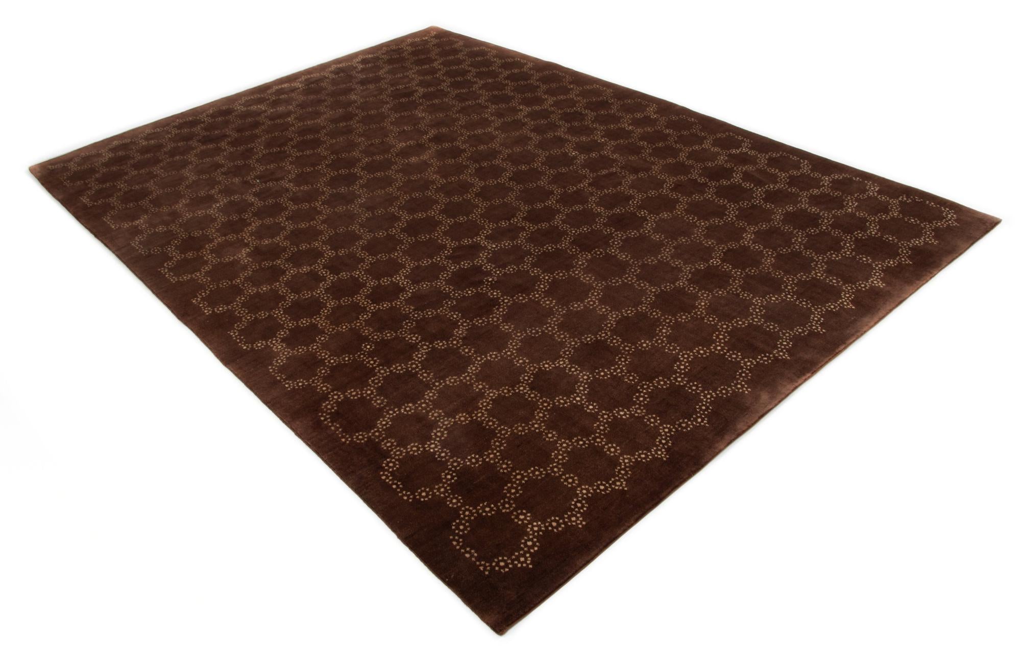 7' 4 x 10' 2 Hand Knotted Modern Manshu Wool Rug