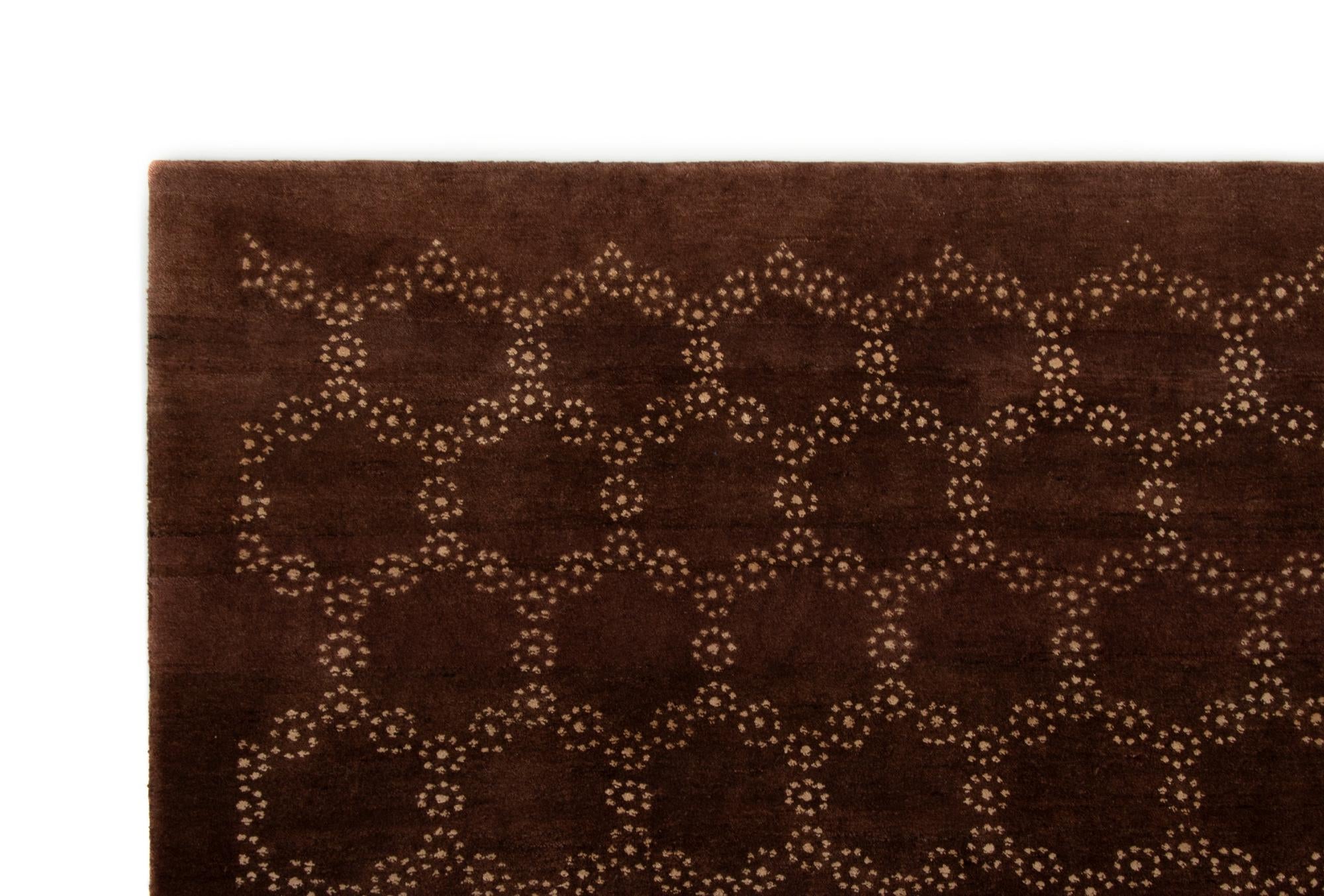 7' 4 x 10' 2 Hand Knotted Modern Manshu Wool Rug
