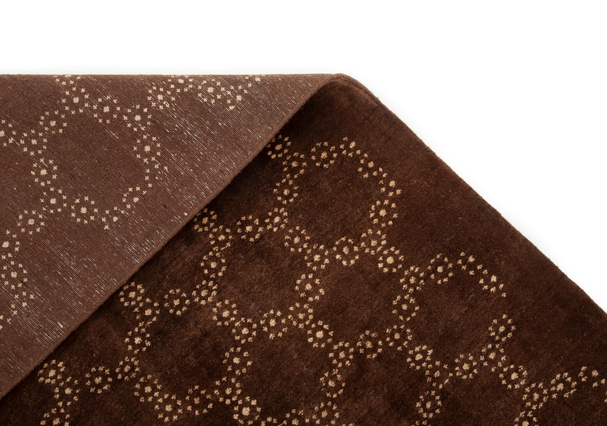 7' 4 x 10' 2 Hand Knotted Modern Manshu Wool Rug