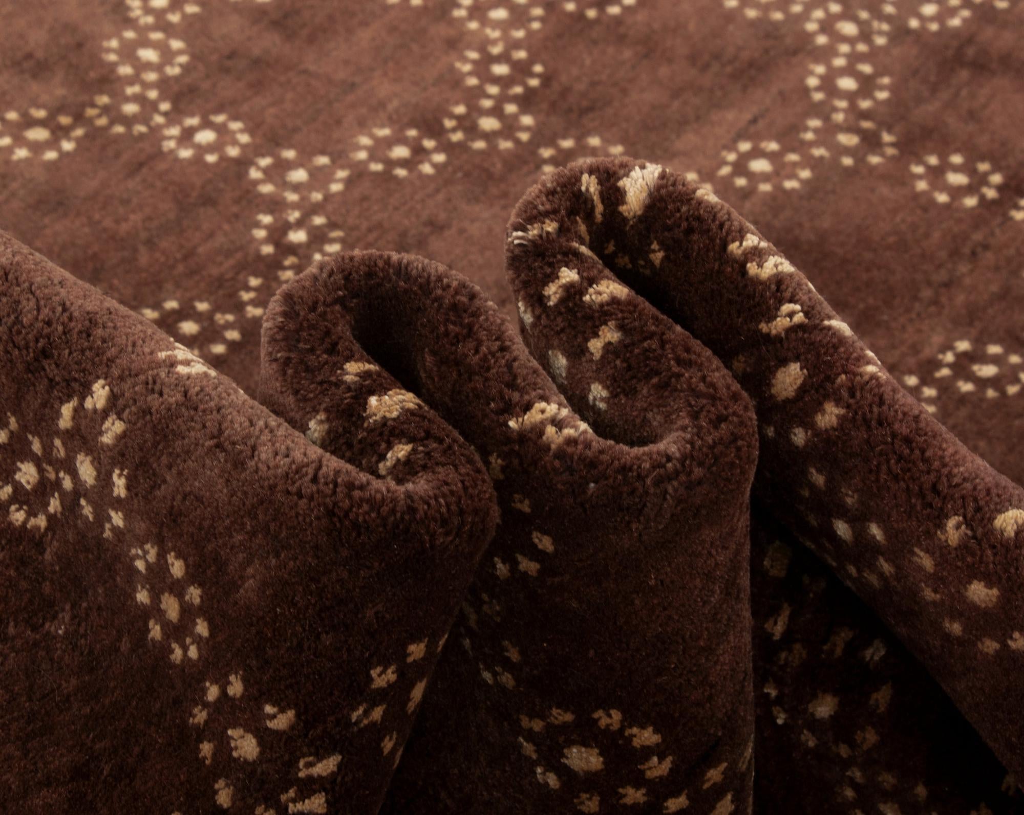 7' 4 x 10' 2 Hand Knotted Modern Manshu Wool Rug