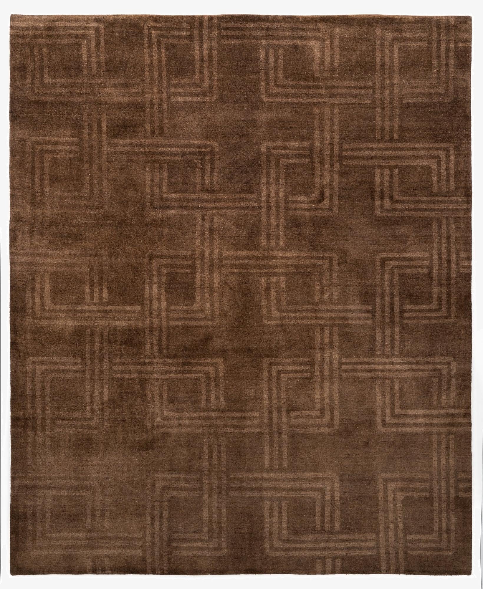 8' 2 x 9' 10  Hand Knotted Modern Manshu Wool Rug