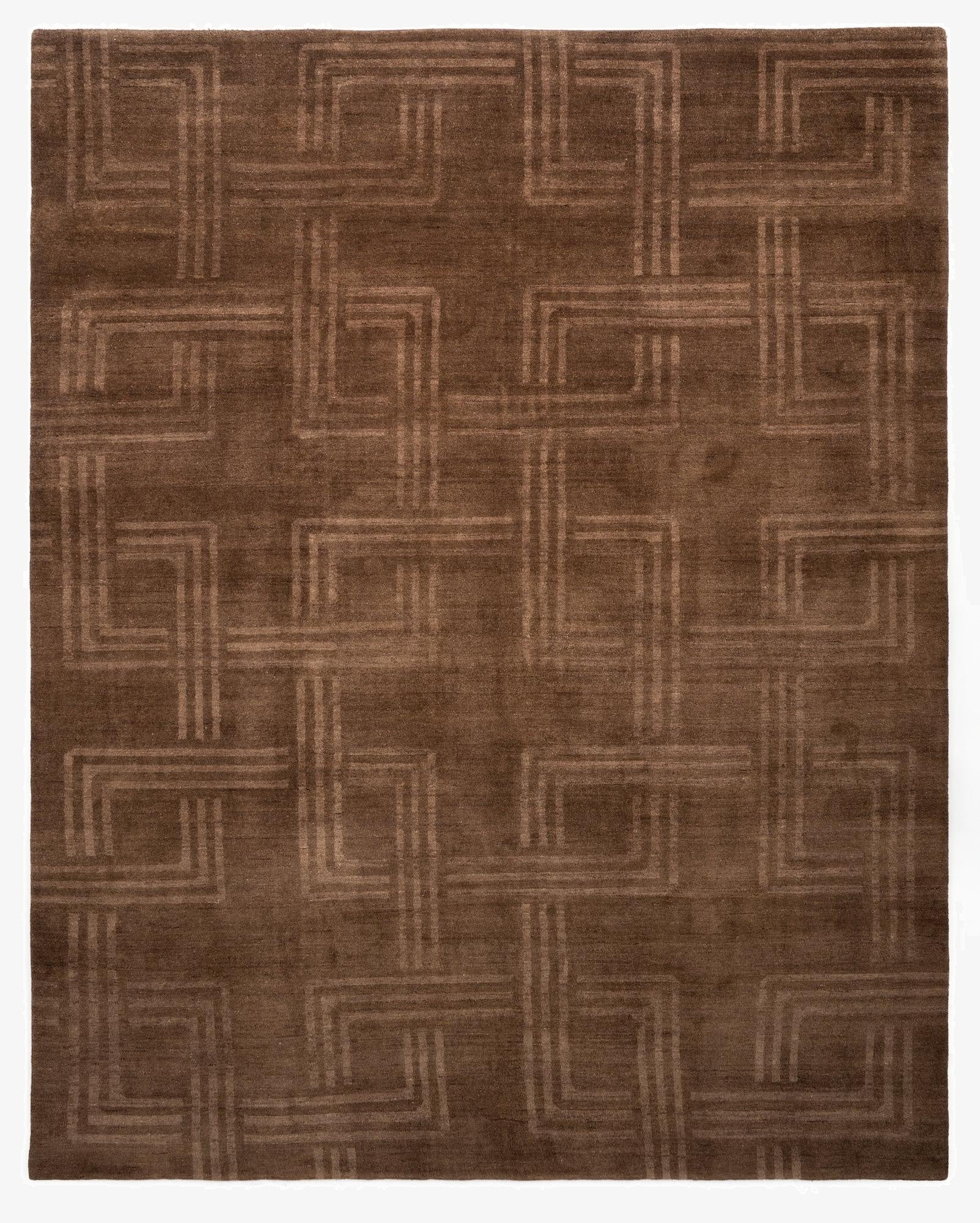 8' 2 x 10' Hand Knotted Modern Manshu Wool Rug
