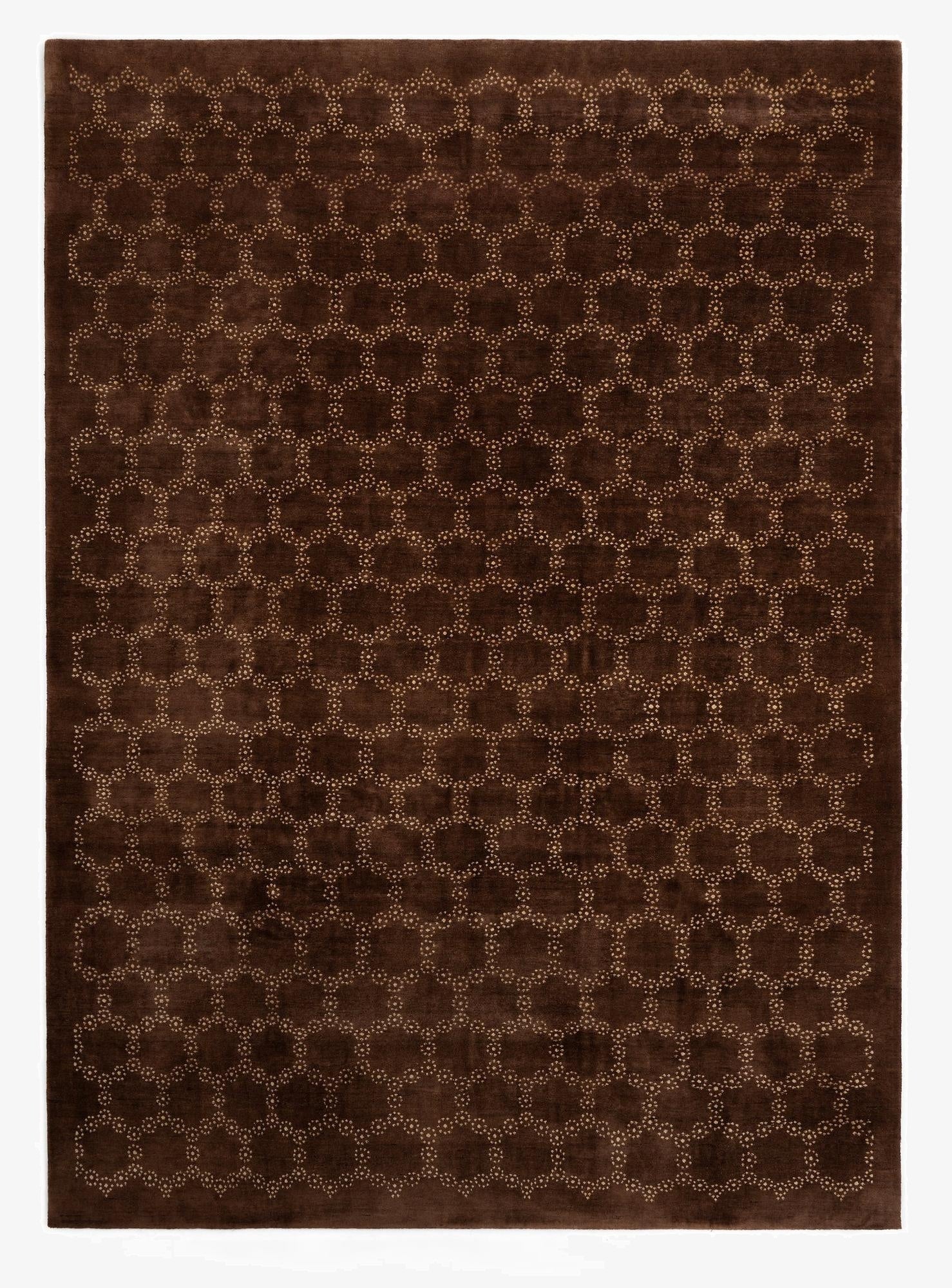 7' 4 x 10' 2  Hand Knotted Modern Manshu Wool Rug