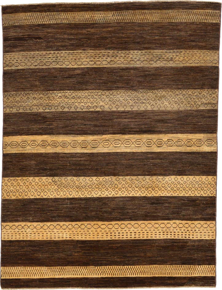 Detail image of 5' x 6' 6 Hand Knotted Modern Ziegler Oriental Rug