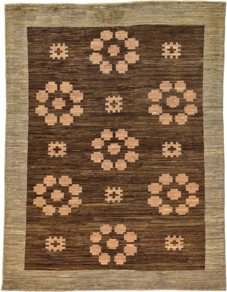 Detail image of 4' 8 x 6' 6 Hand Knotted Modern Ziegler Oriental Rug