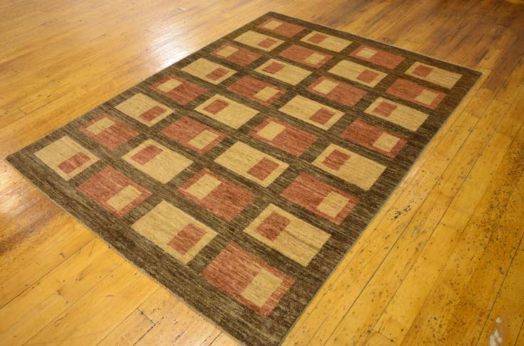 Detail image of 5' x 6' 7 Hand Knotted Modern Ziegler Oriental Rug