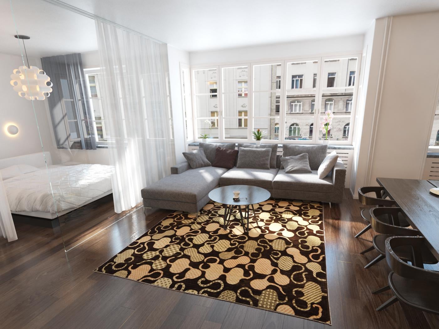 7' 8 x 9' 9 Hand Knotted Modern Ziegler Oriental Rug