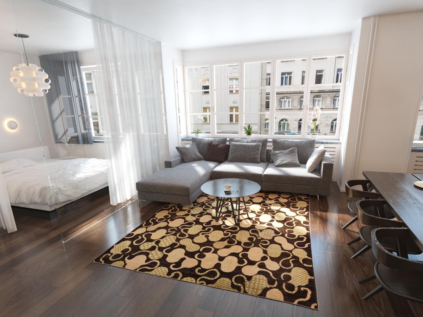 7' 7 x 9' 9 Hand Knotted Modern Ziegler Oriental Rug
