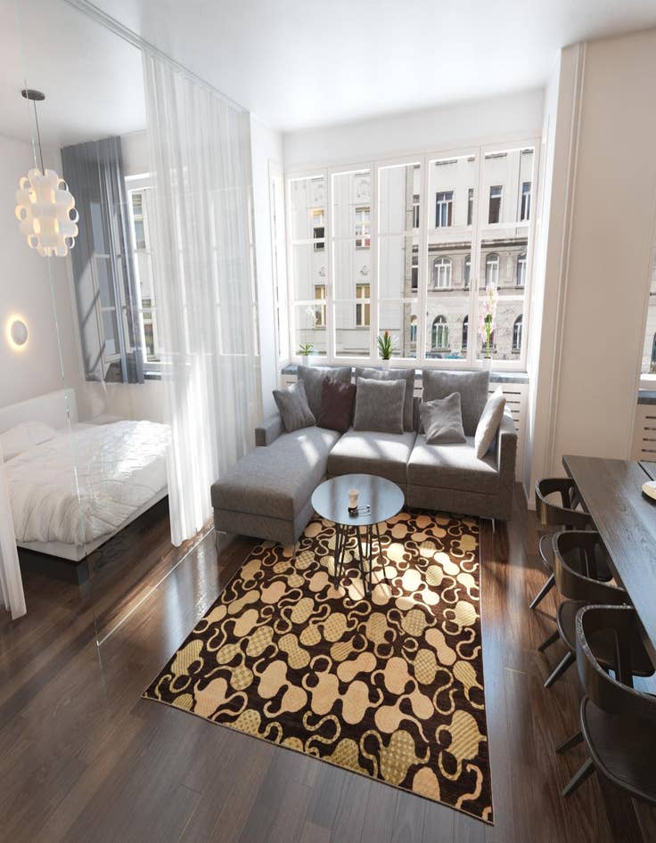 Detail image of 7' 7 x 9' 9  Hand Knotted Modern Ziegler Oriental Rug