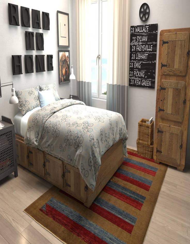 Detail image of 5' 5 x 8'  Hand Knotted Modern Ziegler Rug