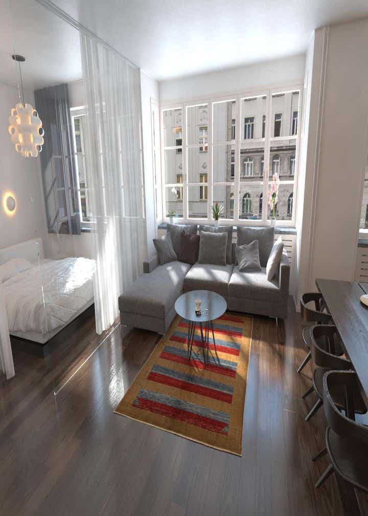 5' 5 x 8' Hand Knotted Modern Ziegler Rug